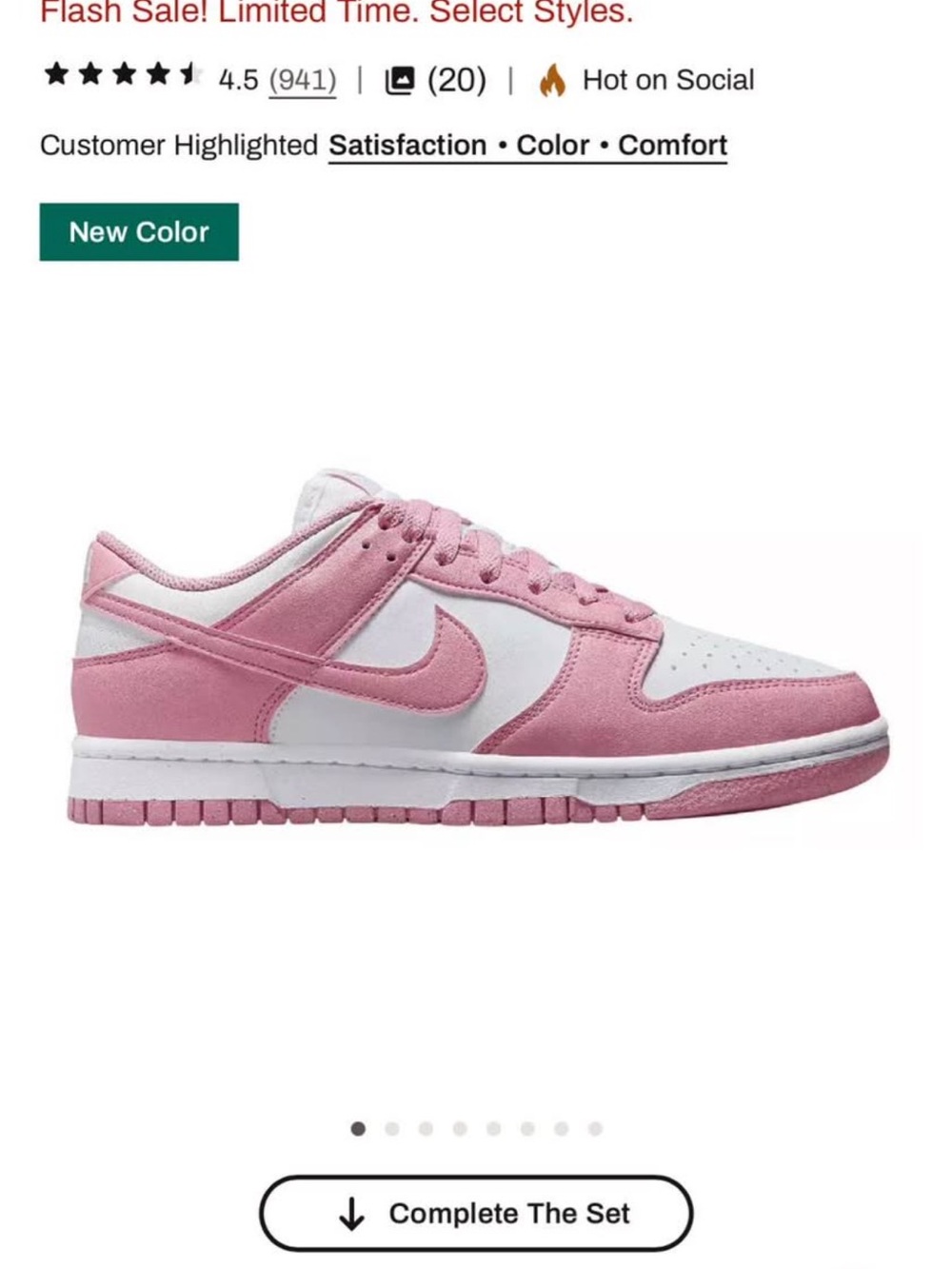 Nike Women's Low-Top Sneakers - Pink/White